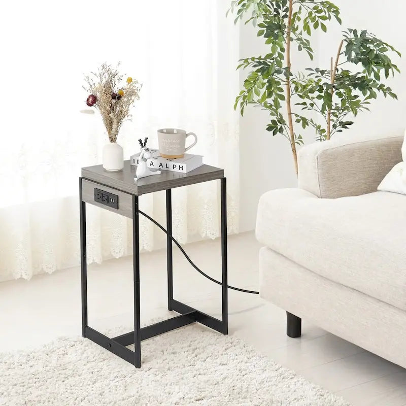Tables de chevet (lot de 2) avec station de charge