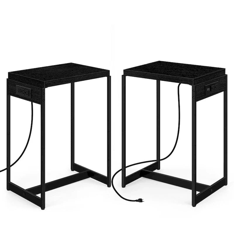 Tables de chevet (lot de 2) avec station de charge