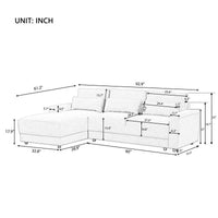 Canapé Sectionnel Modulable Forme L 92.9 pouces de large avec Coussins et 3 Oreillers