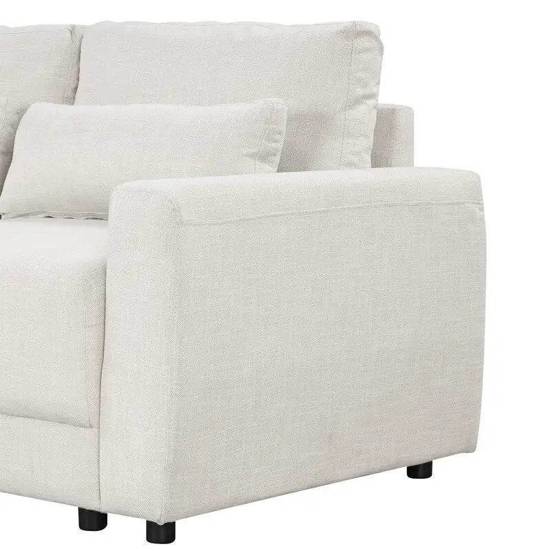 Canapé Sectionnel Modulable Forme L 92.9 pouces de large avec Coussins et 3 Oreillers