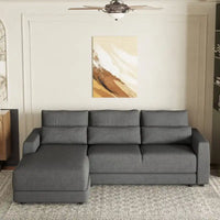 Canapé Sectionnel Modulable Forme L 92.9 pouces de large avec Coussins et 3 Oreillers