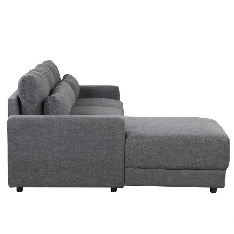 Canapé Sectionnel Modulable Forme L 92.9 pouces de large avec Coussins et 3 Oreillers