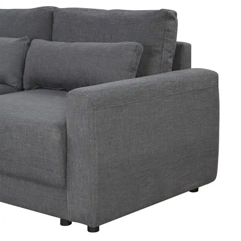 Canapé Sectionnel Modulable Forme L 92.9 pouces de large avec Coussins et 3 Oreillers