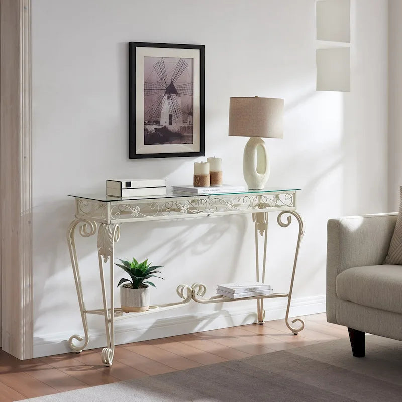 Tables console pour entrée, table de couloir robuste avec rangement