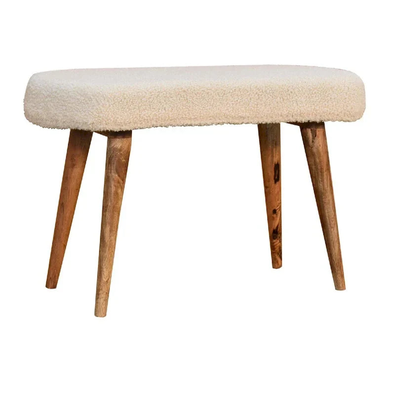 Banc nordique crème en bouclé