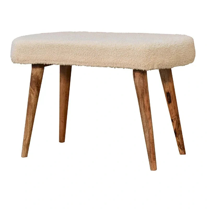 Banc nordique crème en bouclé