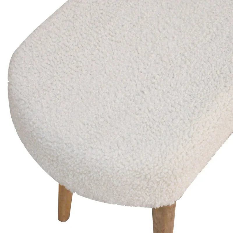 Banc nordique crème en bouclé