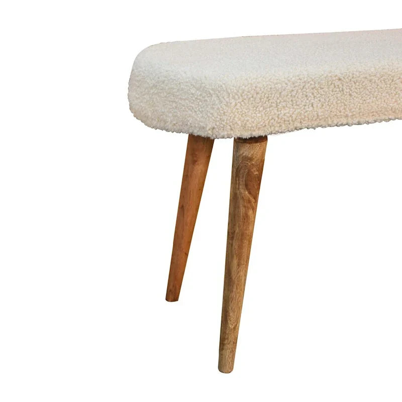 Banc nordique crème en bouclé