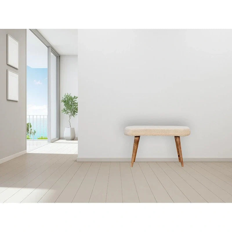 Banc nordique crème en bouclé