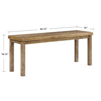 Banc d'entrée/salle à manger en bois motif chevron de 44 po de long