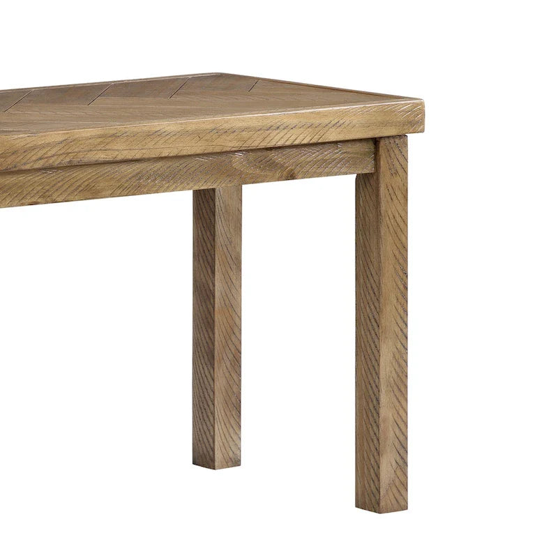 Banc d'entrée/salle à manger en bois motif chevron de 44 po de long