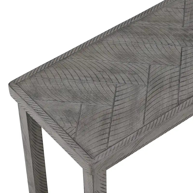 Banc d'entrée/salle à manger en bois motif chevron de 44 po de long