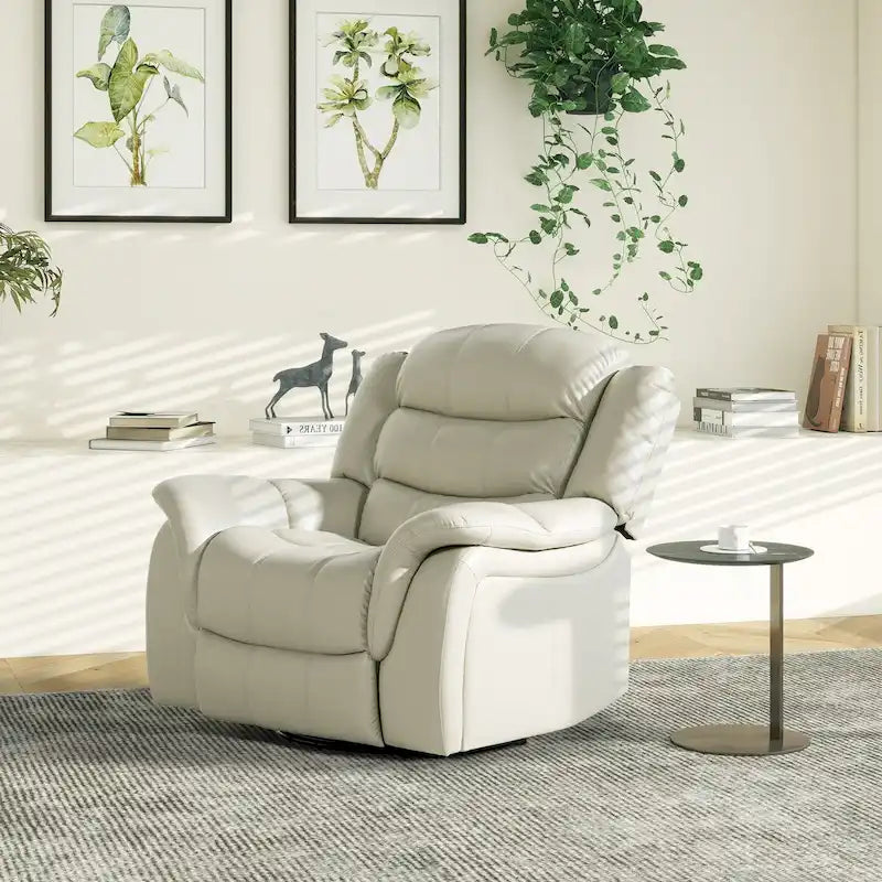 Fauteuil Inclinable Pivotant à Bascule Manuel Rover 41.5 pouces en Similicuir