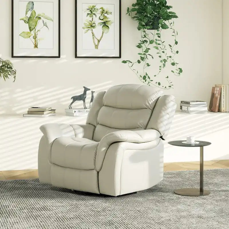 Fauteuil Inclinable Pivotant à Bascule Manuel Rover 41.5 pouces en Similicuir