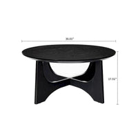 Table basse ronde en bois contemporaine et élégante avec pieds croisés attrayants
