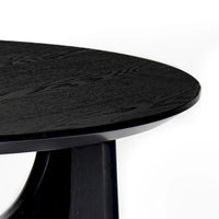 Table basse ronde en bois contemporaine et élégante avec pieds croisés attrayants