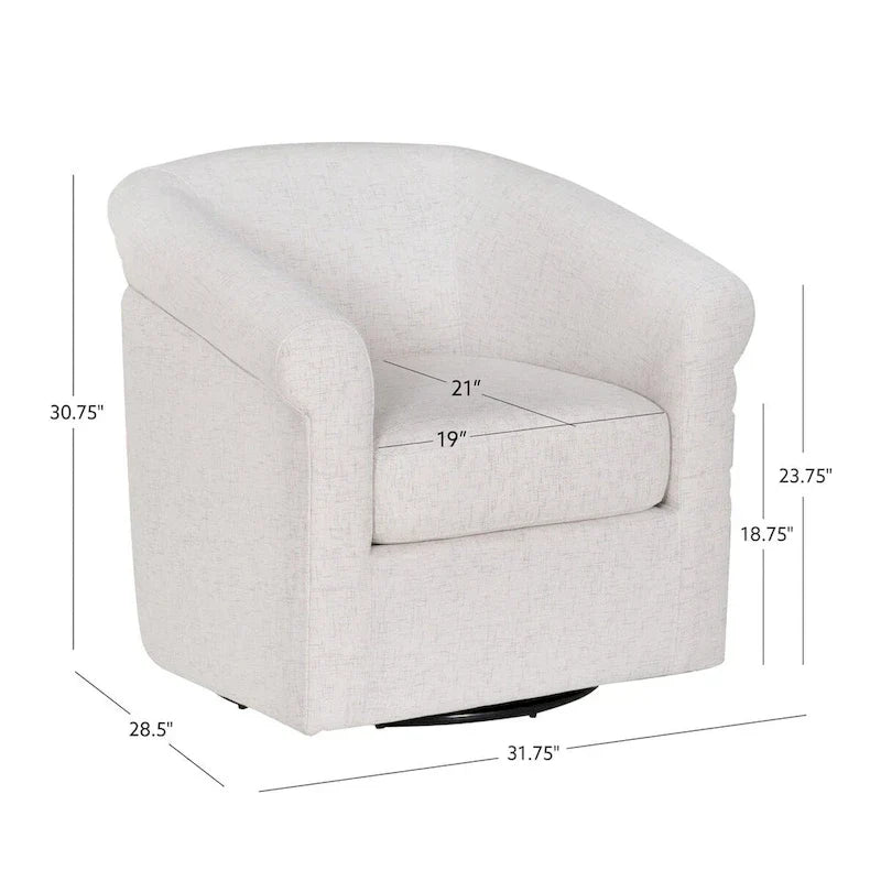 Fauteuil pivotant en tissu Moriarty Bone