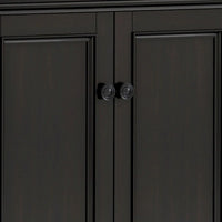 WYNDENHALL Halifax Armoire de rangement transitionnelle large en bois massif 66 po à 4 portes en brun hickory - 18p x 66l x 34h