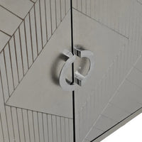 Meuble de rangement 4 portes avec pieds en pin et MDF