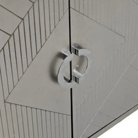 Meuble de rangement 4 portes avec pieds en pin et MDF