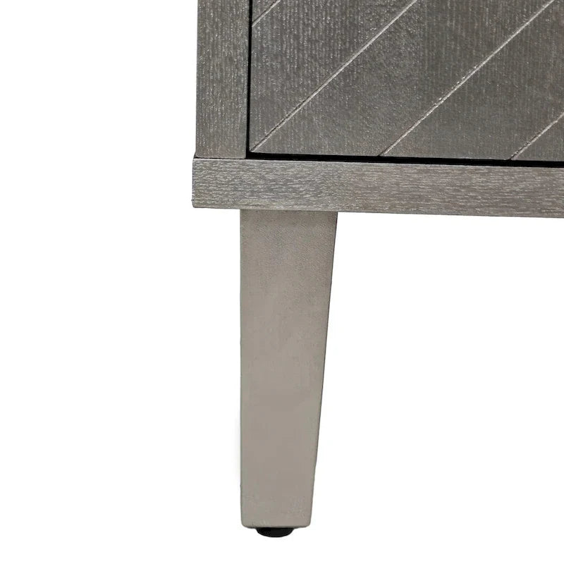 Meuble de rangement 4 portes avec pieds en pin et MDF