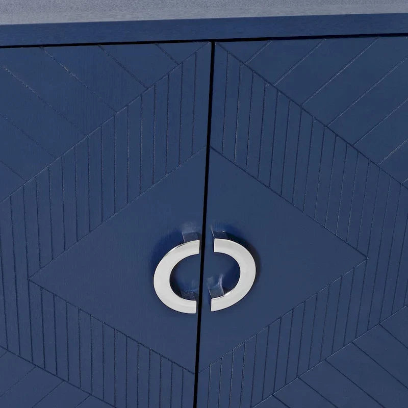 Meuble de rangement 4 portes avec pieds en pin et MDF