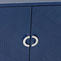 Meuble de rangement 4 portes avec pieds en pin et MDF