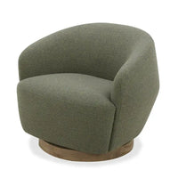 Fauteuil d'appoint pivotant moderne en tissu de chanvre Divani Casa Agatha