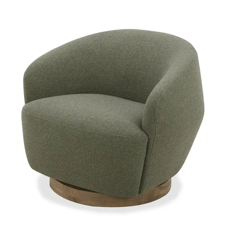 Fauteuil d'appoint pivotant moderne en tissu de chanvre Divani Casa Agatha