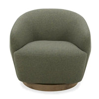 Fauteuil d'appoint pivotant moderne en tissu de chanvre Divani Casa Agatha