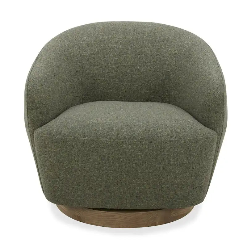 Fauteuil d'appoint pivotant moderne en tissu de chanvre Divani Casa Agatha
