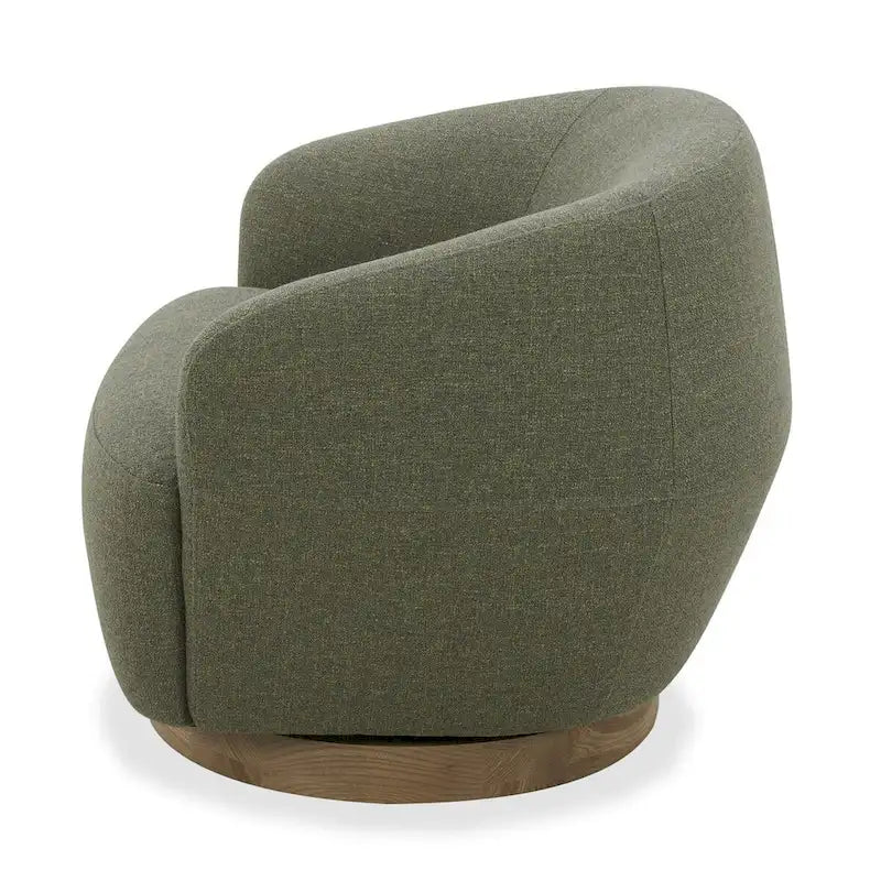 Fauteuil d'appoint pivotant moderne en tissu de chanvre Divani Casa Agatha