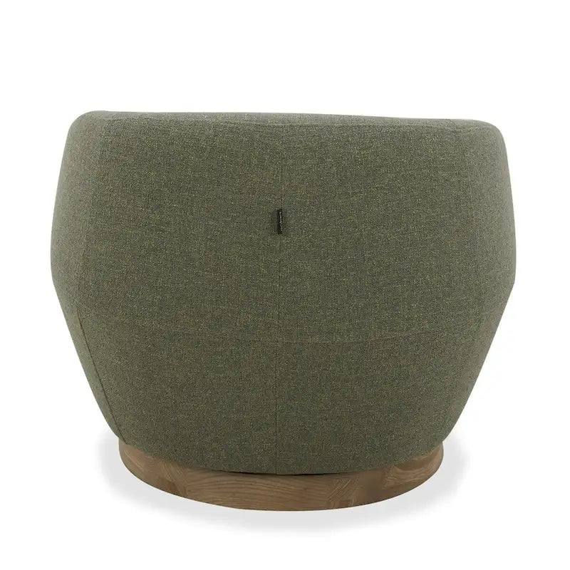 Fauteuil d'appoint pivotant moderne en tissu de chanvre Divani Casa Agatha