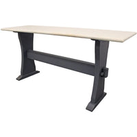 HomeRoots Console en marbre véritable 70 ivoire et noir avec tréteaux - 70