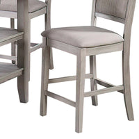 Ensemble de salle à manger 5 pièces hauteur comptoir, table et 4 chaises, sièges rembourrés, gris
