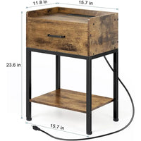 Table de chevet avec station de charge et ports USB