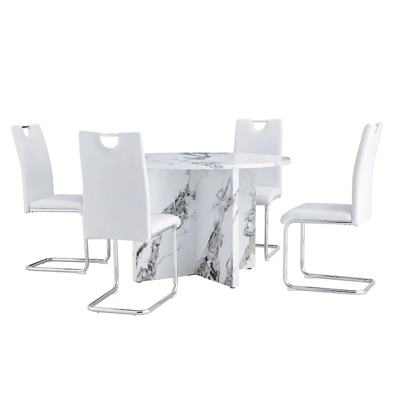 Ensemble de table à manger ronde 5 pièces