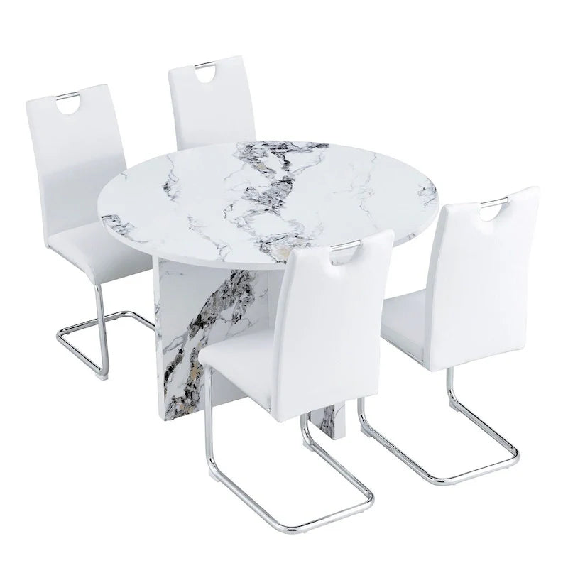 Ensemble de table à manger ronde 5 pièces