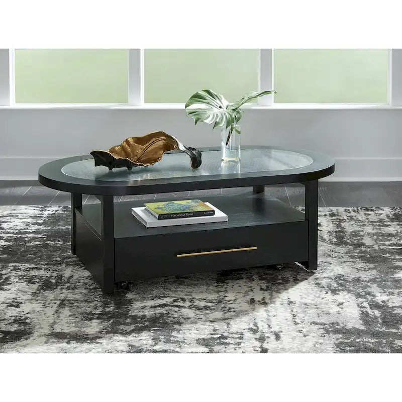 Signature Design by Ashley Winbardi Table basse noire/grise - 52 L x 28 P x 18,25 H