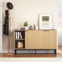 JASIWAY Buffet de cuisine avec portes à motifs ondulés