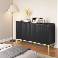 JASIWAY Buffet de cuisine avec portes à motifs ondulés