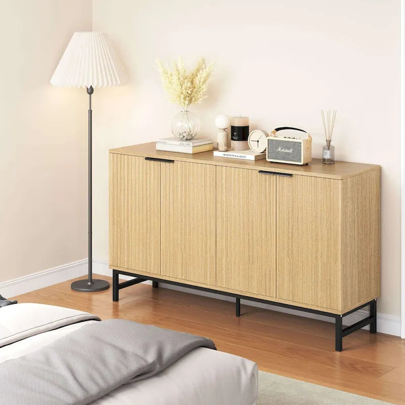 JASIWAY Buffet de cuisine avec portes à motifs ondulés