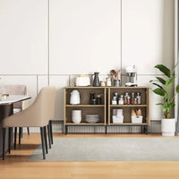 JASIWAY Buffet de cuisine avec portes à motifs ondulés