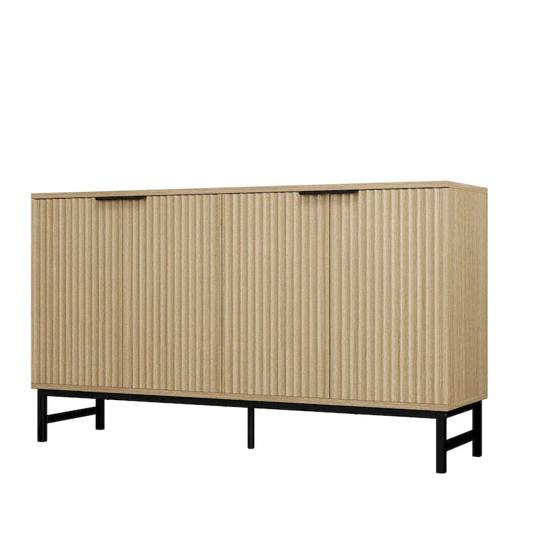 JASIWAY Buffet de cuisine avec portes à motifs ondulés