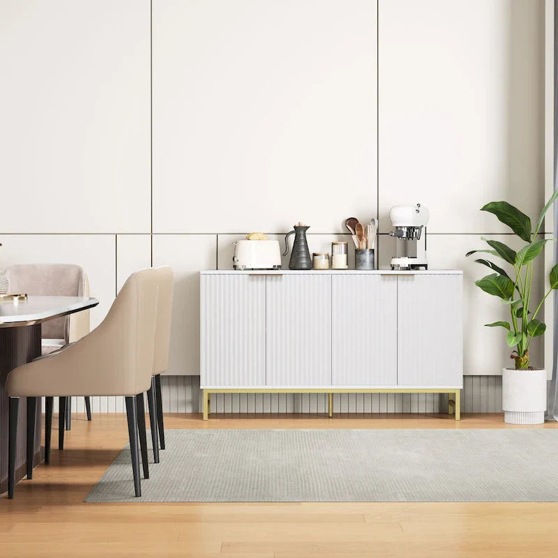 JASIWAY Buffet de cuisine avec portes à motifs ondulés