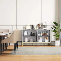 JASIWAY Buffet de cuisine avec portes à motifs ondulés