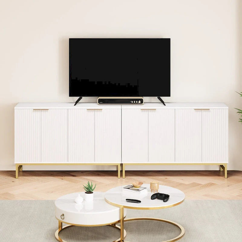 JASIWAY Buffet de cuisine avec portes à motifs ondulés