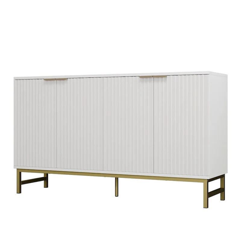 JASIWAY Buffet de cuisine avec portes à motifs ondulés