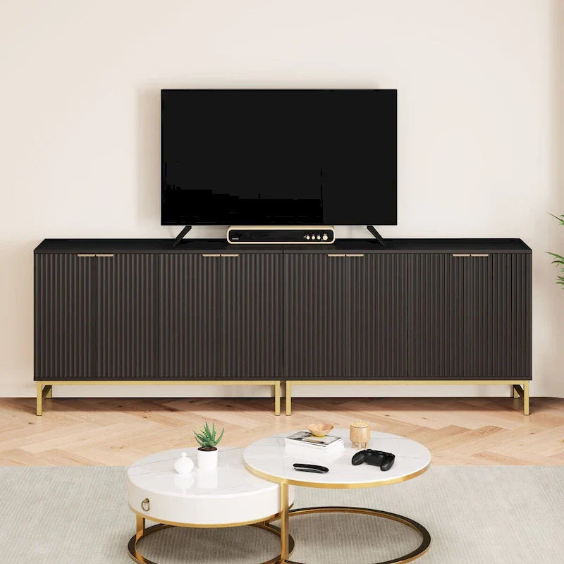 JASIWAY Buffet de cuisine avec portes à motifs ondulés