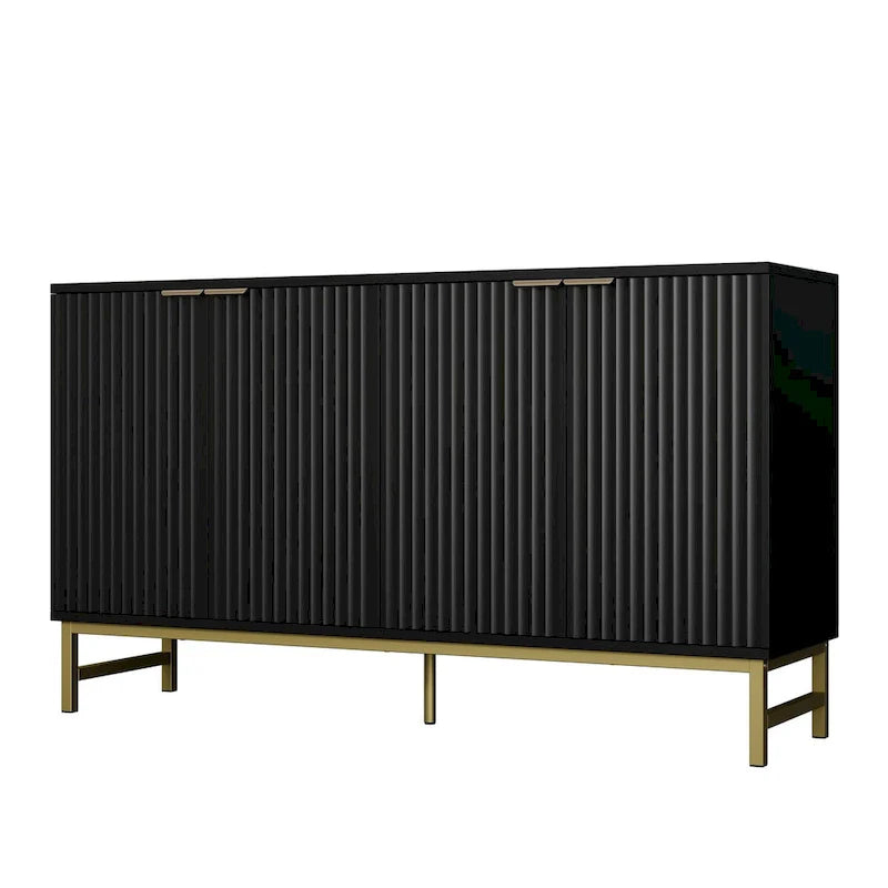 JASIWAY Buffet de cuisine avec portes à motifs ondulés